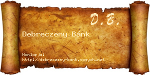 Debreczeny Bánk névjegykártya